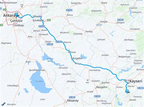 Ankara erciyes arası kaç km